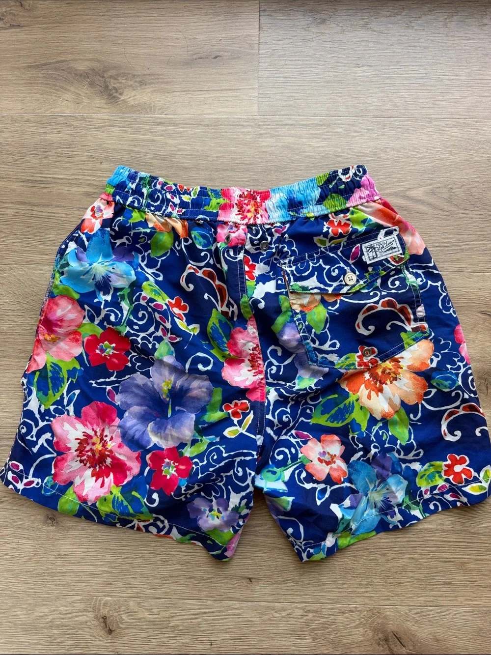 Polo by Ralph Lauren Navy Floral Multicolor Swim Board Shorts